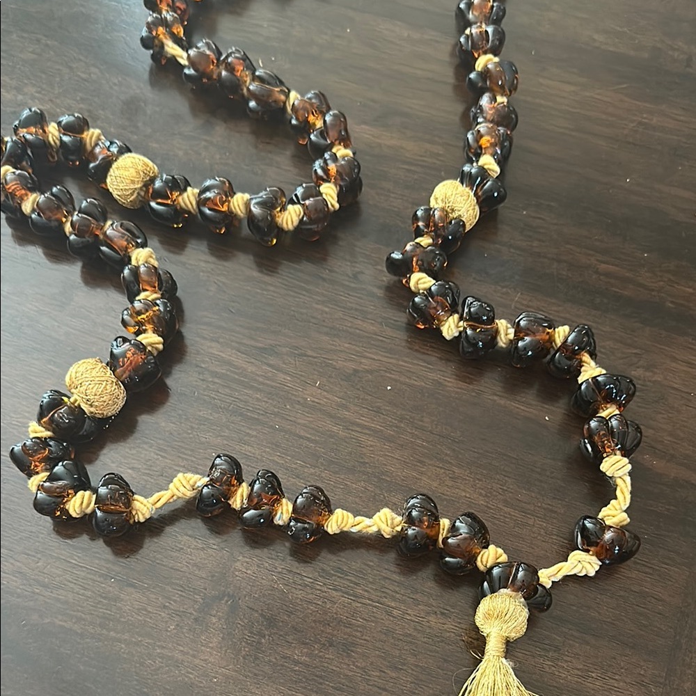 Amazing large glass bead & rope Necklace